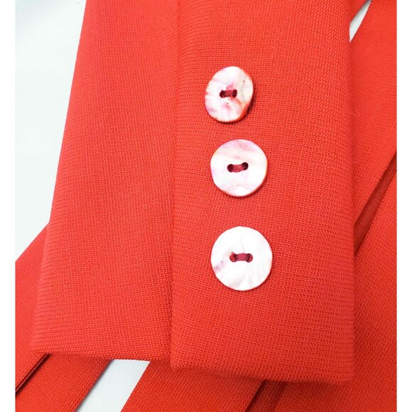 Sophie Sitbon Paris Womens Red Wool Finge Blazer Jacket Avant Gard COUTURE 38 - Picture 10 of 14